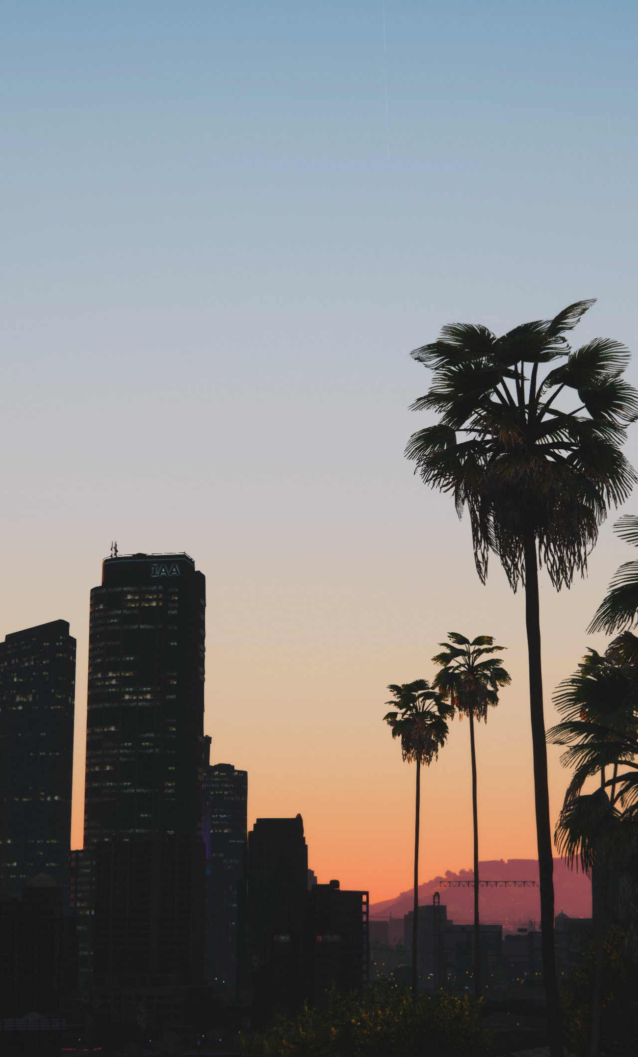 Download gta v, video game, buildings, sunset, cityscape 1280x2120 wallpaper, iphone 6 plus, 1280x2120 HD image, background, 18329