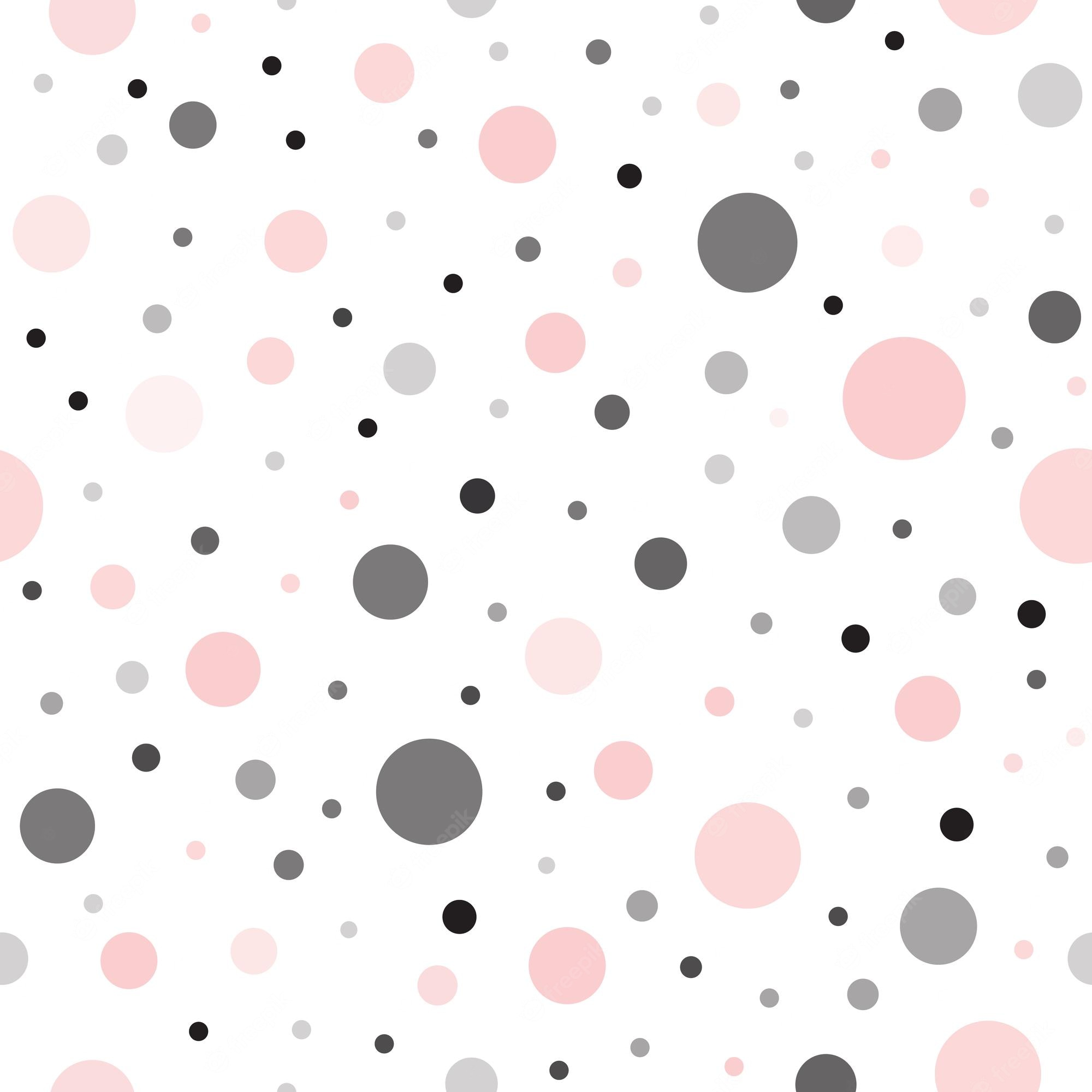 Premium Vector. Classic dotted seamless pink black and white pattern delicate polka dot geometric ornate vector illustration for wallpaper wrap fabric textile cloth or package design baby shower background