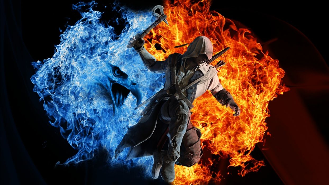 Assassins Creed 3 Fire Warrior Games fantasy wallpaperx1080