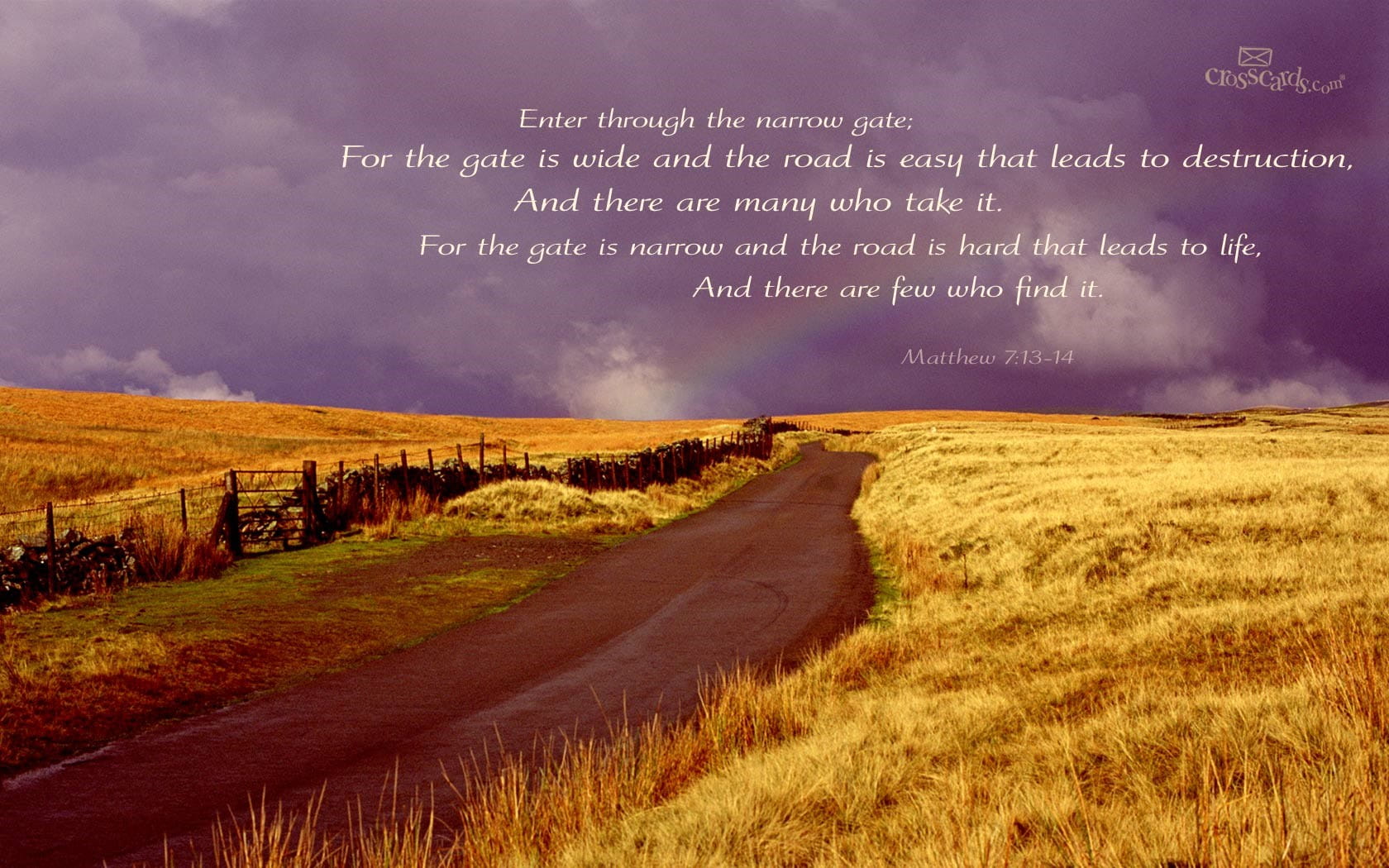 Matthew 7:13 14 Verses And Scripture Wallpaper For Phone Or Computer