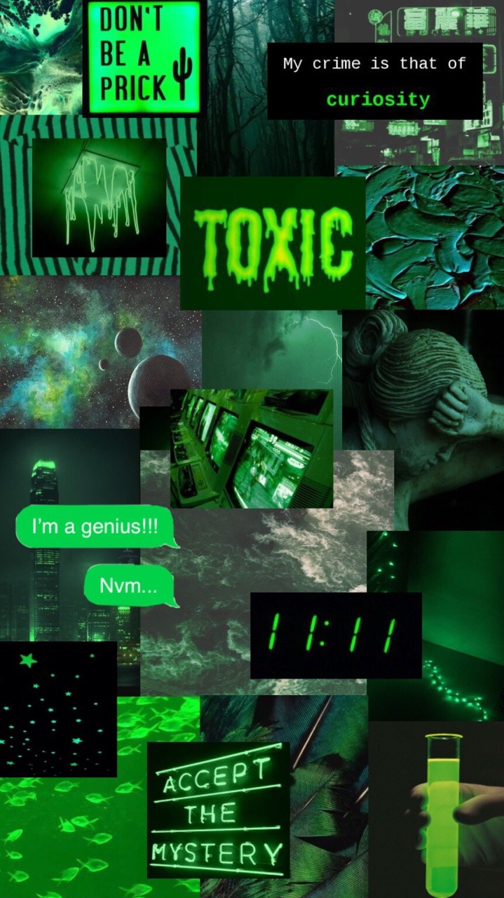 Black And Neon Green Toxic Wallpaper