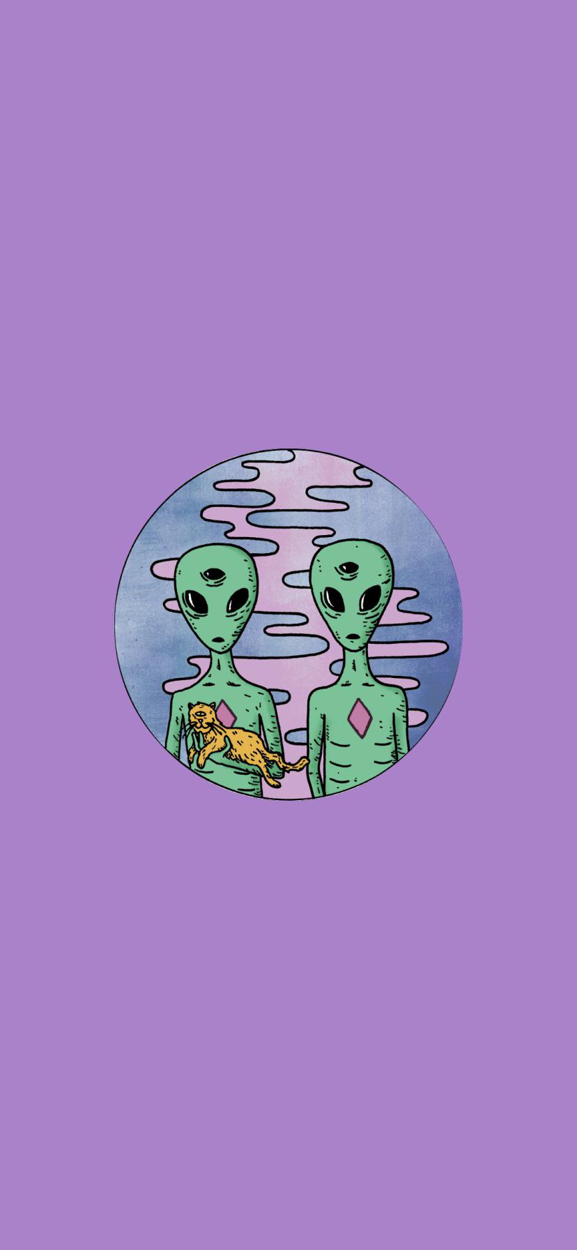 Trippy alien wallpaper for iphone11 & xr 828x1792