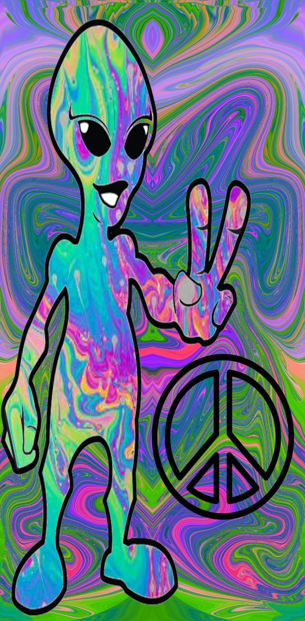 Psychedelic alien wallpaper