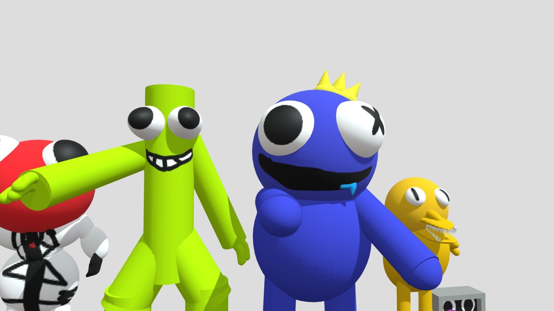 ALL MONSTERS FROM ROBLOX RAINBOW FRIENDS, 3D FAN ART