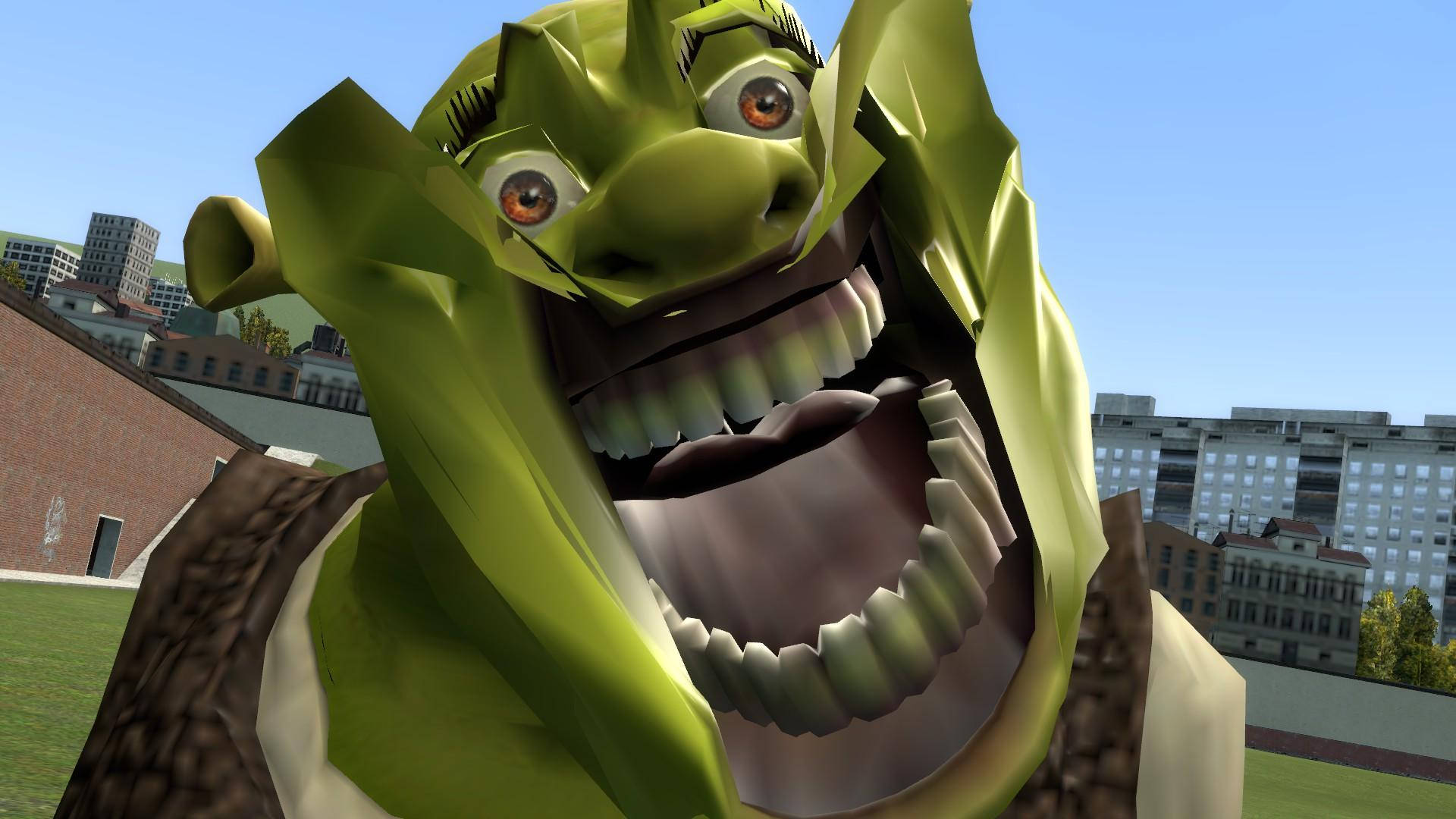 Download Funny Face Of Shrek Wallpaper