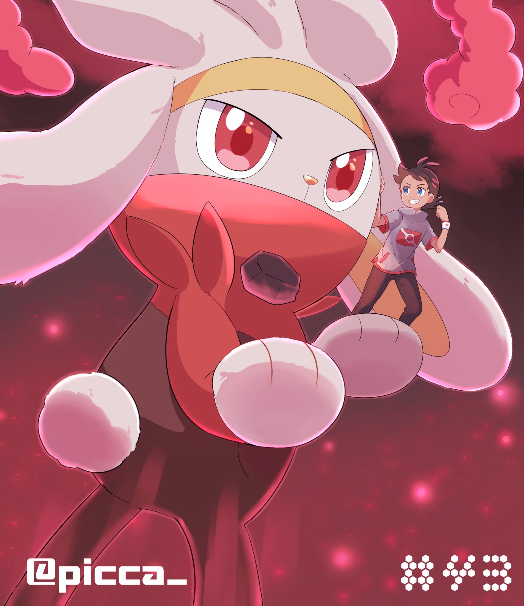 goh and raboot (pokemon and 2 more) drawn by mei_(maysroom)