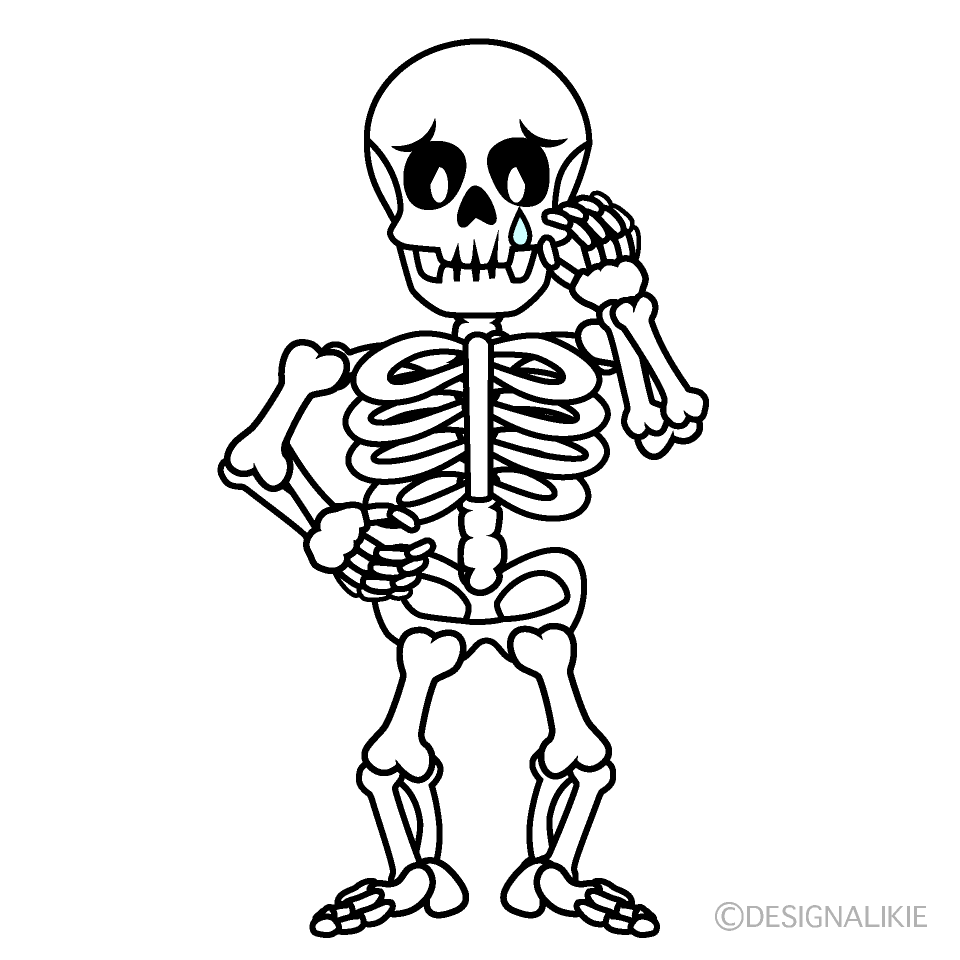 Free Sad Skeleton Cartoon Image｜Charatoon