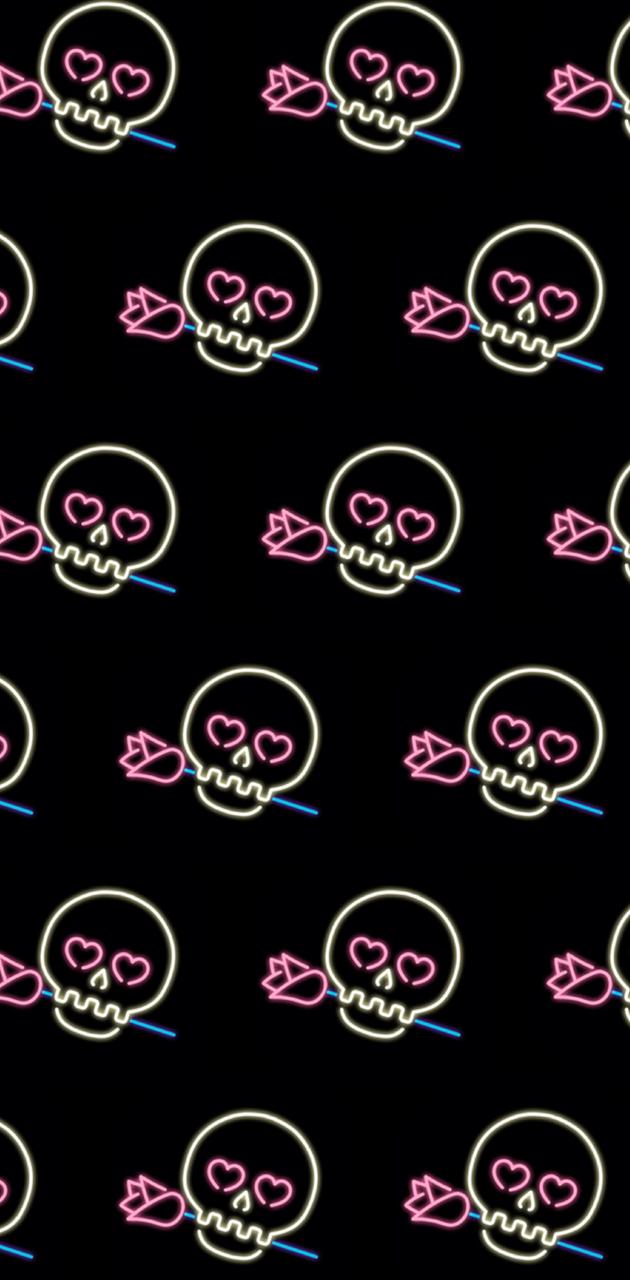Neon Skulls wallpaper