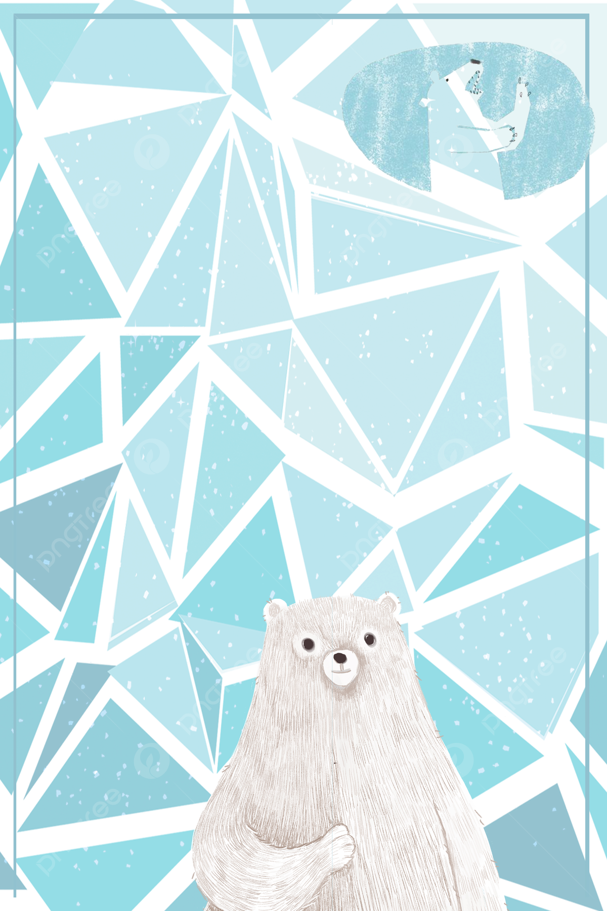Cartoon Shading Background Hand Drawn Style Summer, Shading, Lovely, Polar Bear Background Image for Free Download