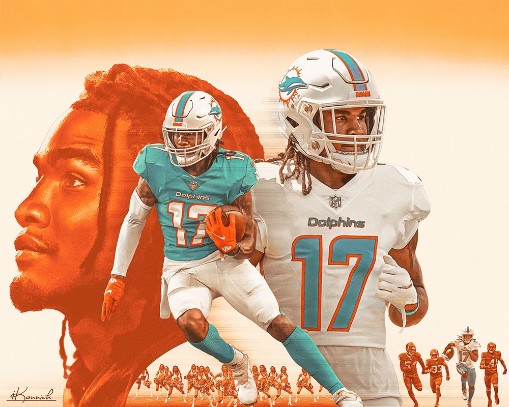 Jaylen Waddle  Miami Dolphins by Alejandro Areces on Dribbble