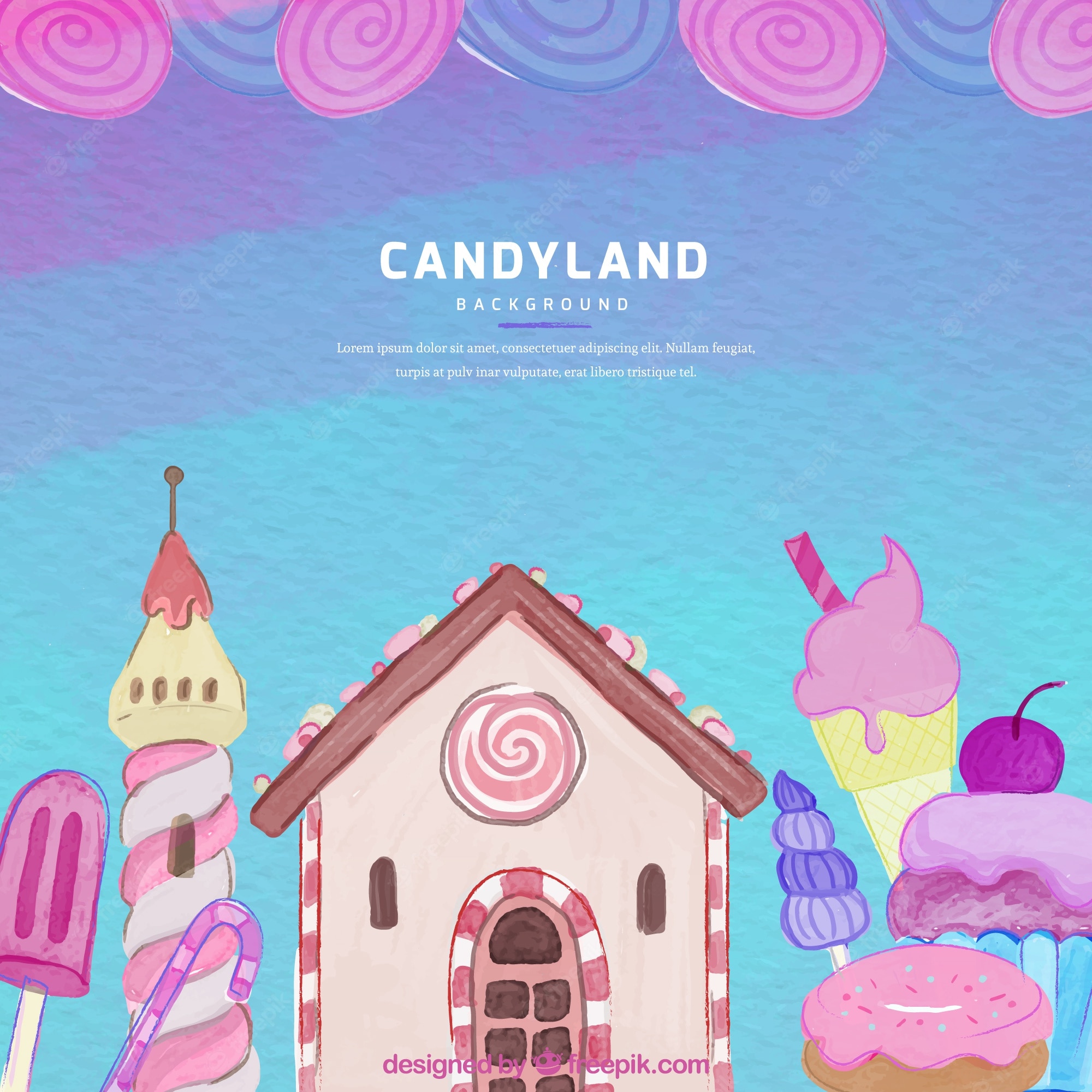 Rainbow candy land Image. Free Vectors, & PSD