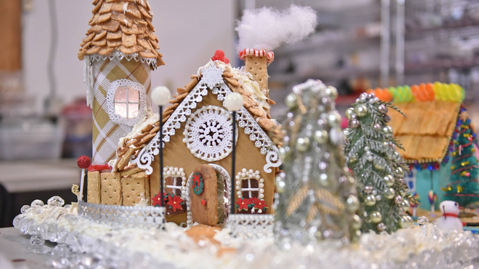 Download Bethlehem Themed Gingerbread House Wallpaper