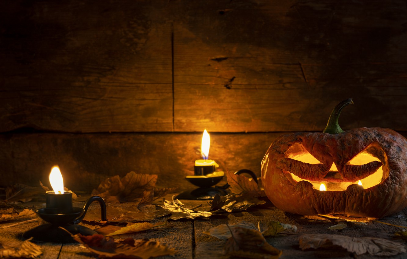 Wallpaper autumn, leaves, pumpkin, Halloween, halloween, autumn, leaves, pumpkin image for desktop, section праздники