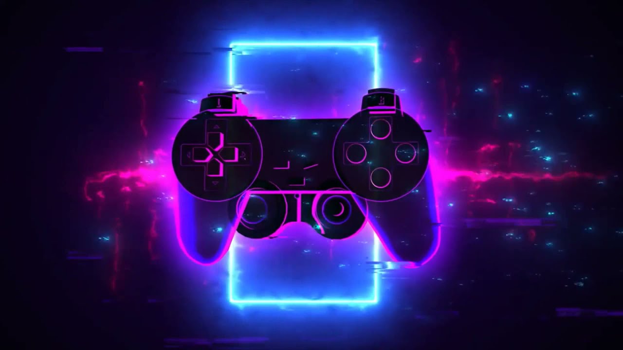 Game Controller Intro. Gaming Joystick Console Live Loop Animated Background