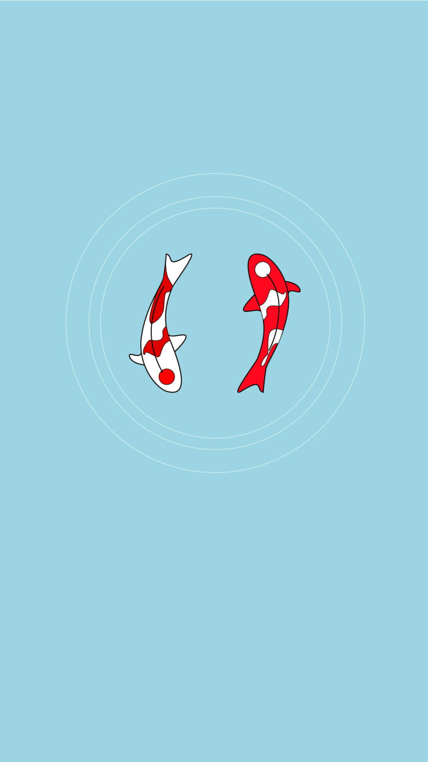 Wallpaper Minimalism, Koi, Fish, Artwork, Circle, Simple • Wallpaper For You