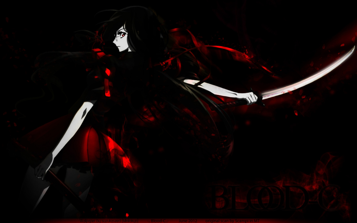 Black Hair Blood C Kisaragi Saya Red Eyes Sword Tagme Weapon. Konachan.com.com Anime Wallpaper