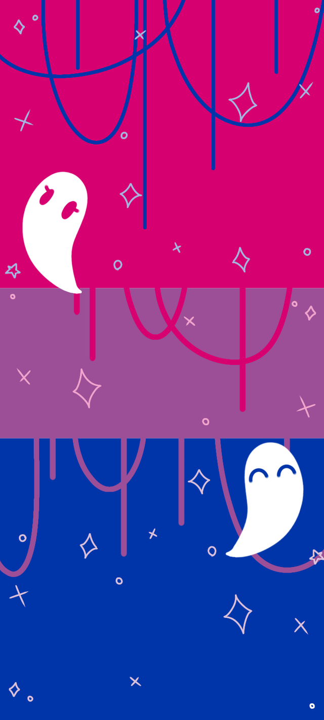 Hi! First post on reddit, i saw some cool halloween themed pride flags and i wanted to make some as wallpaper! These are the bisexual flag and the sun & moon bisexual