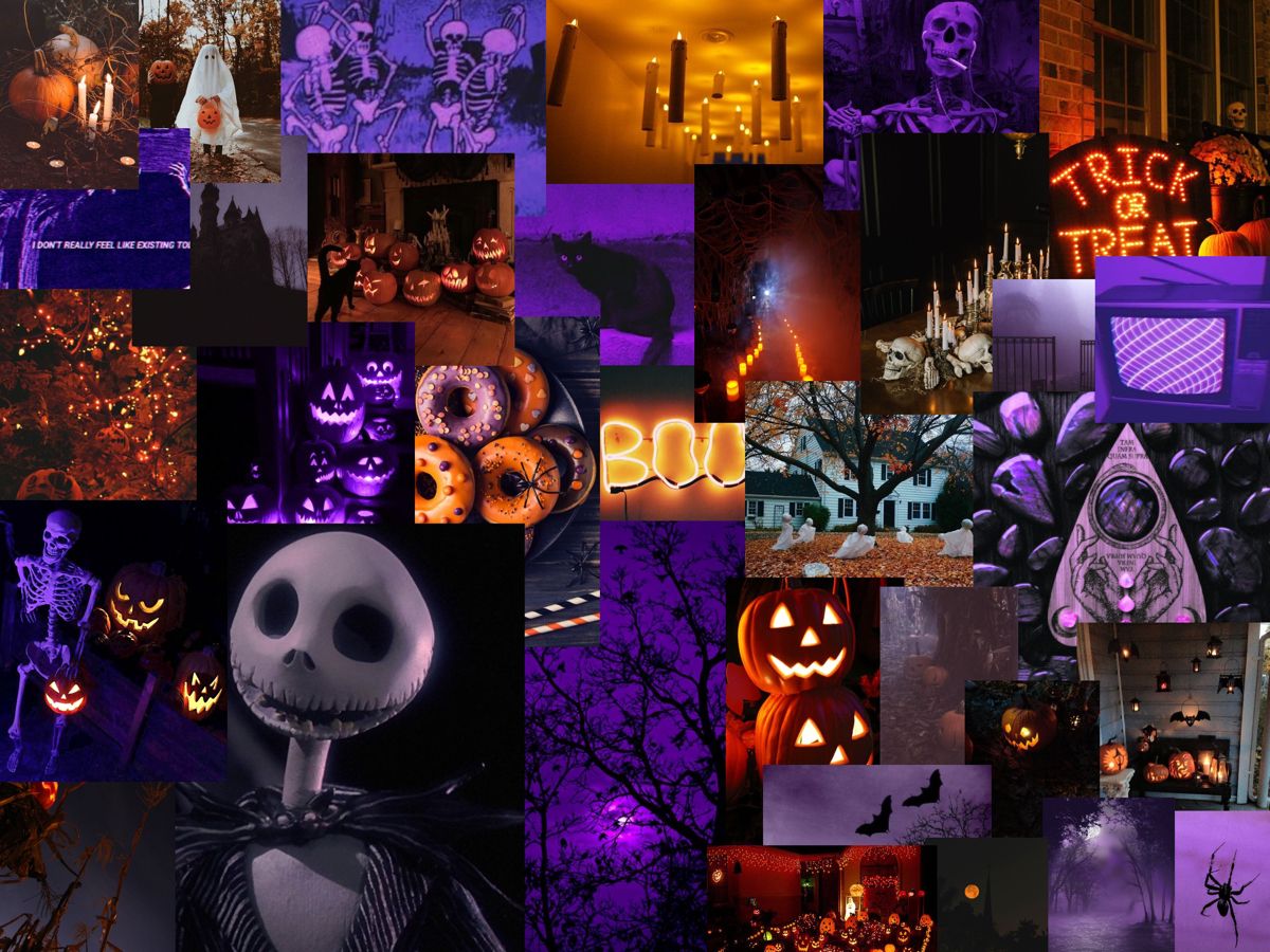 Halloween spooky aesthetic wallpaper. Purple halloween, Halloween wallpaper, Halloween picture