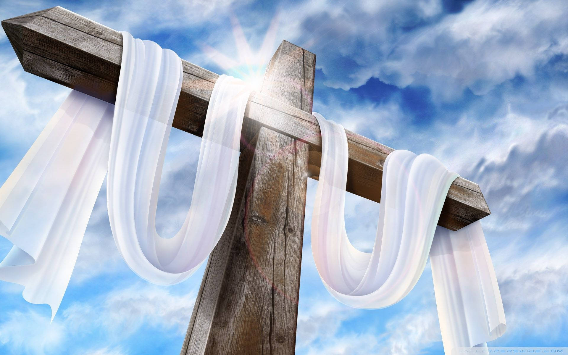 Download Ultra HD Cross And White Cloth Wallpaper