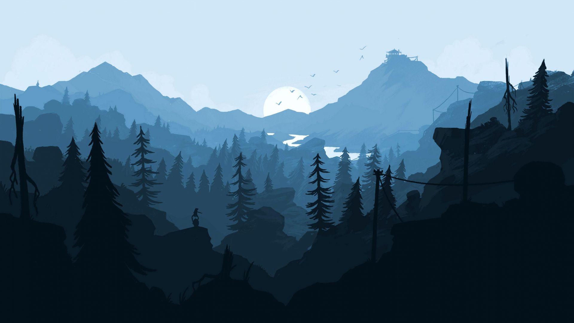 Minimal Japan Mountain HD Wallpaper For Your XFCE Desktop