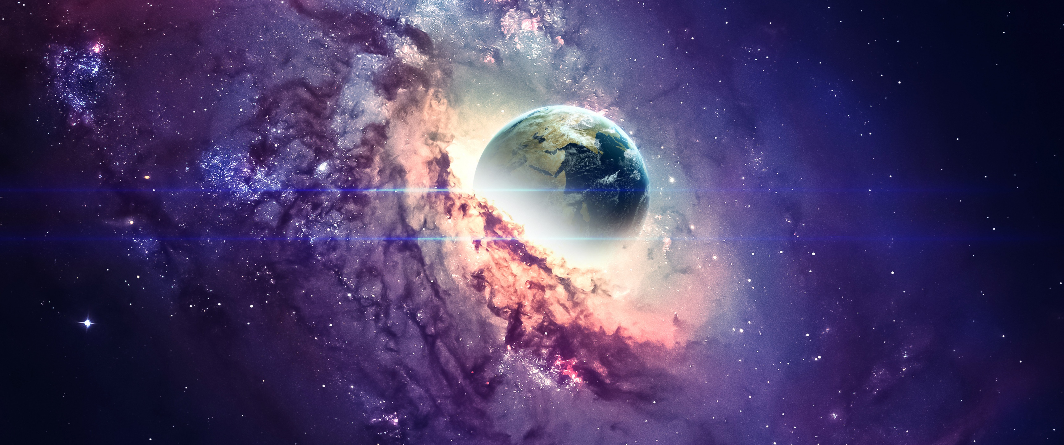 Earth Wallpaper 4K, Nebula, Galaxy, Space