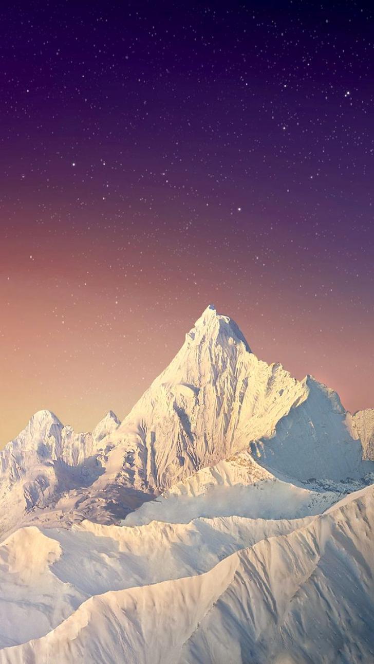 Wallpaper HD: Snow, Mountain, Peak, Stars, Sky, iPhone, Wallpaper, iPhone, Wallpaper, apple, iPhone, Space, Wallpaper, With, Mountain, No