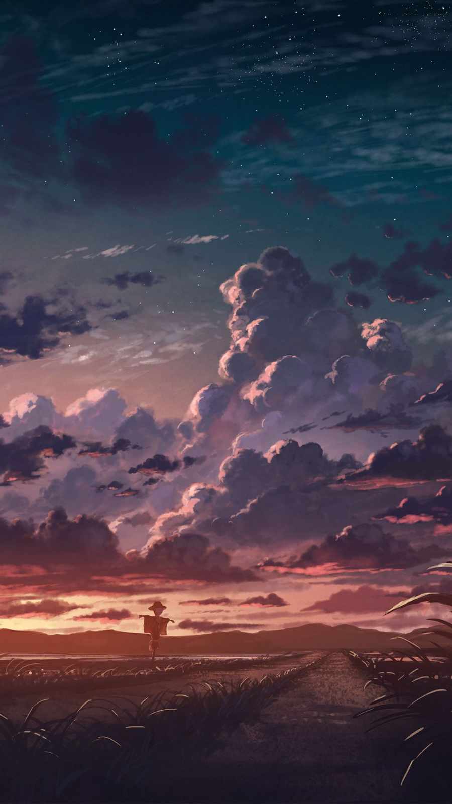 Cloudy Sky Farms Anime World IPhone Wallpaper Wallpaper, iPhone Wallpaper