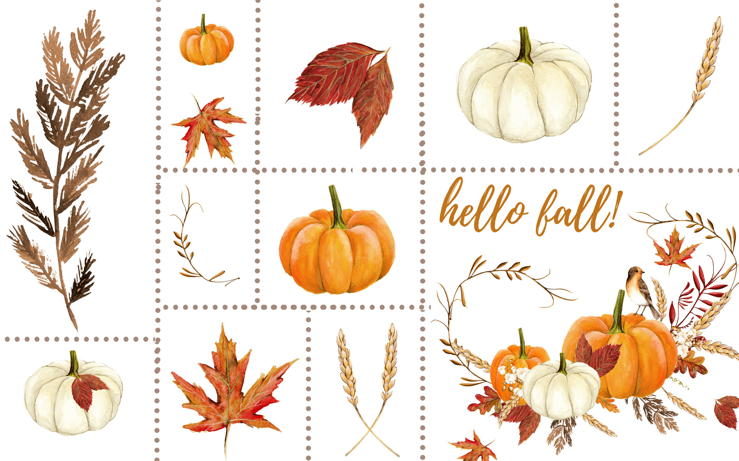 Download Aesthetic Fall Hello Collage Wallpaper