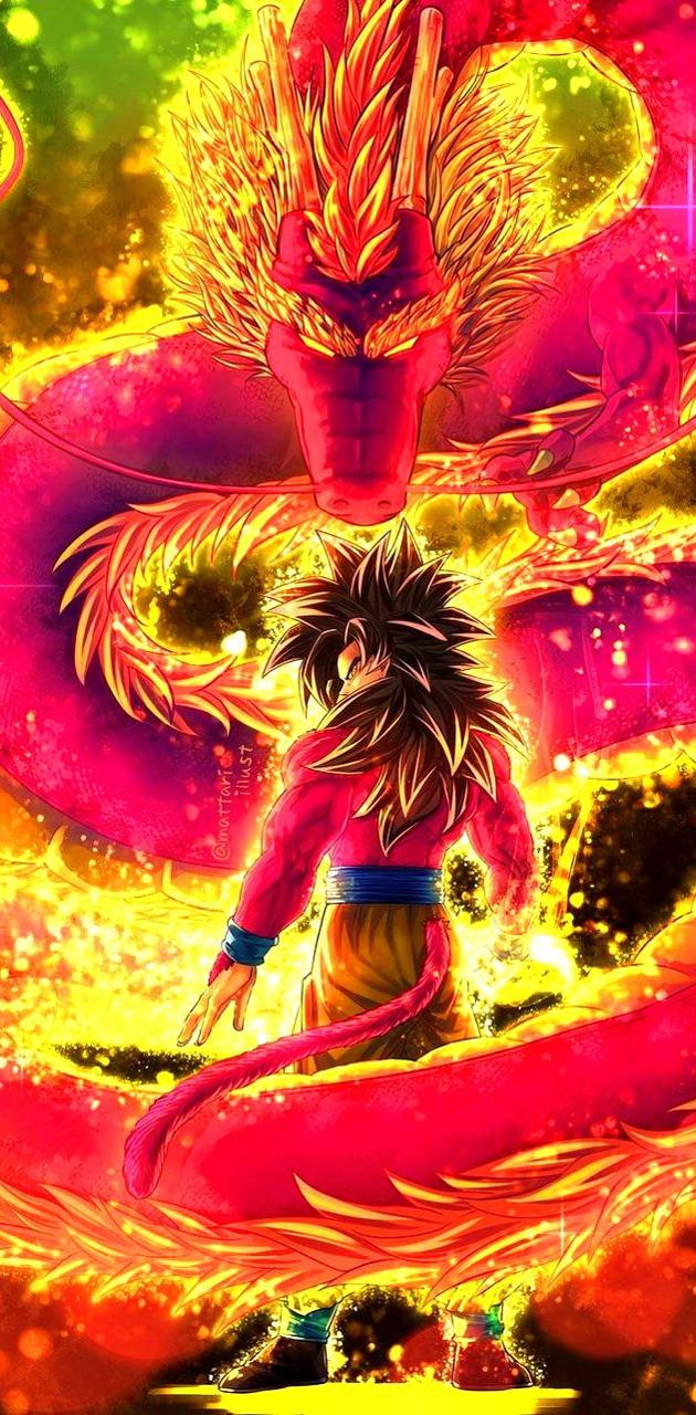 Goku ss4 dragon fire wallpaper