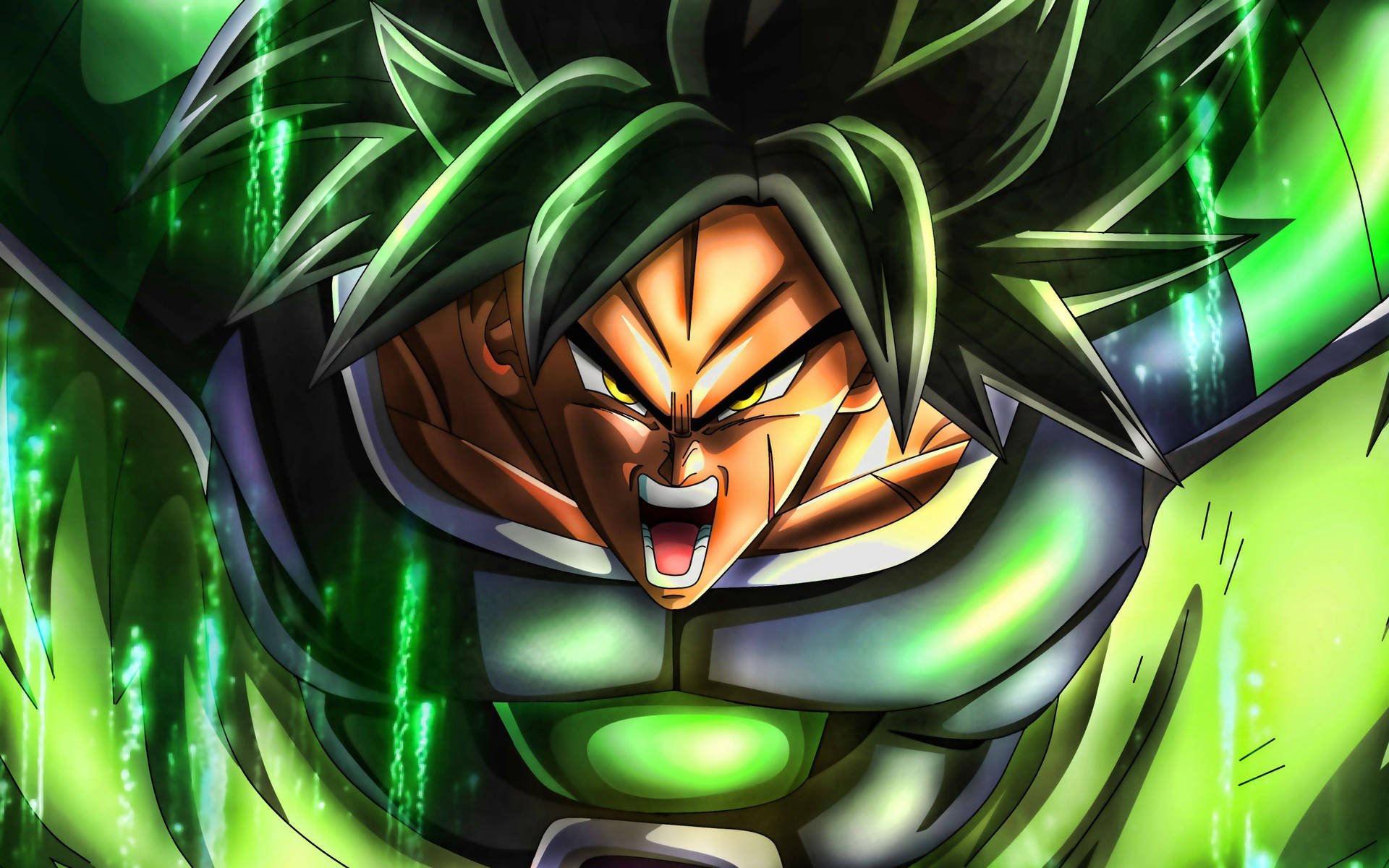 Download Super Saiyan Goku Green Fire Aura Wallpaper