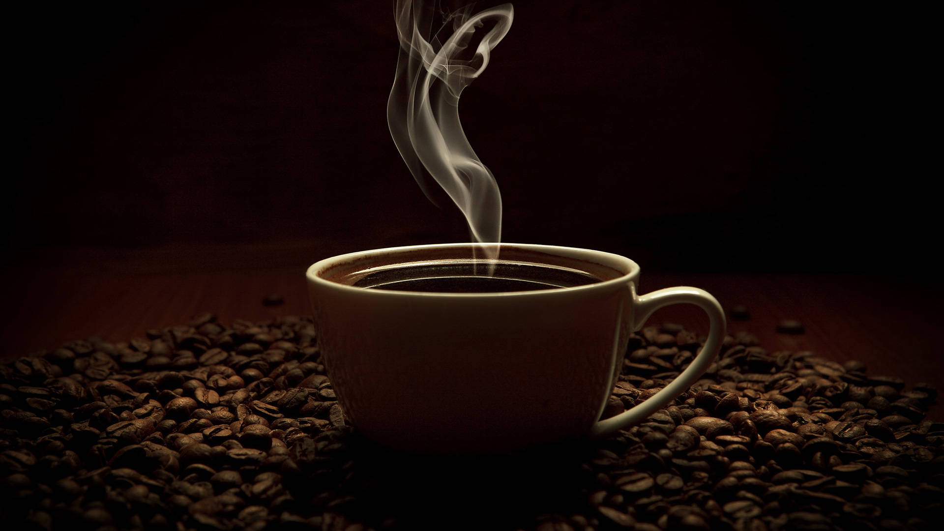 Download Steamy Coffee Dark Desktop Wallpaper
