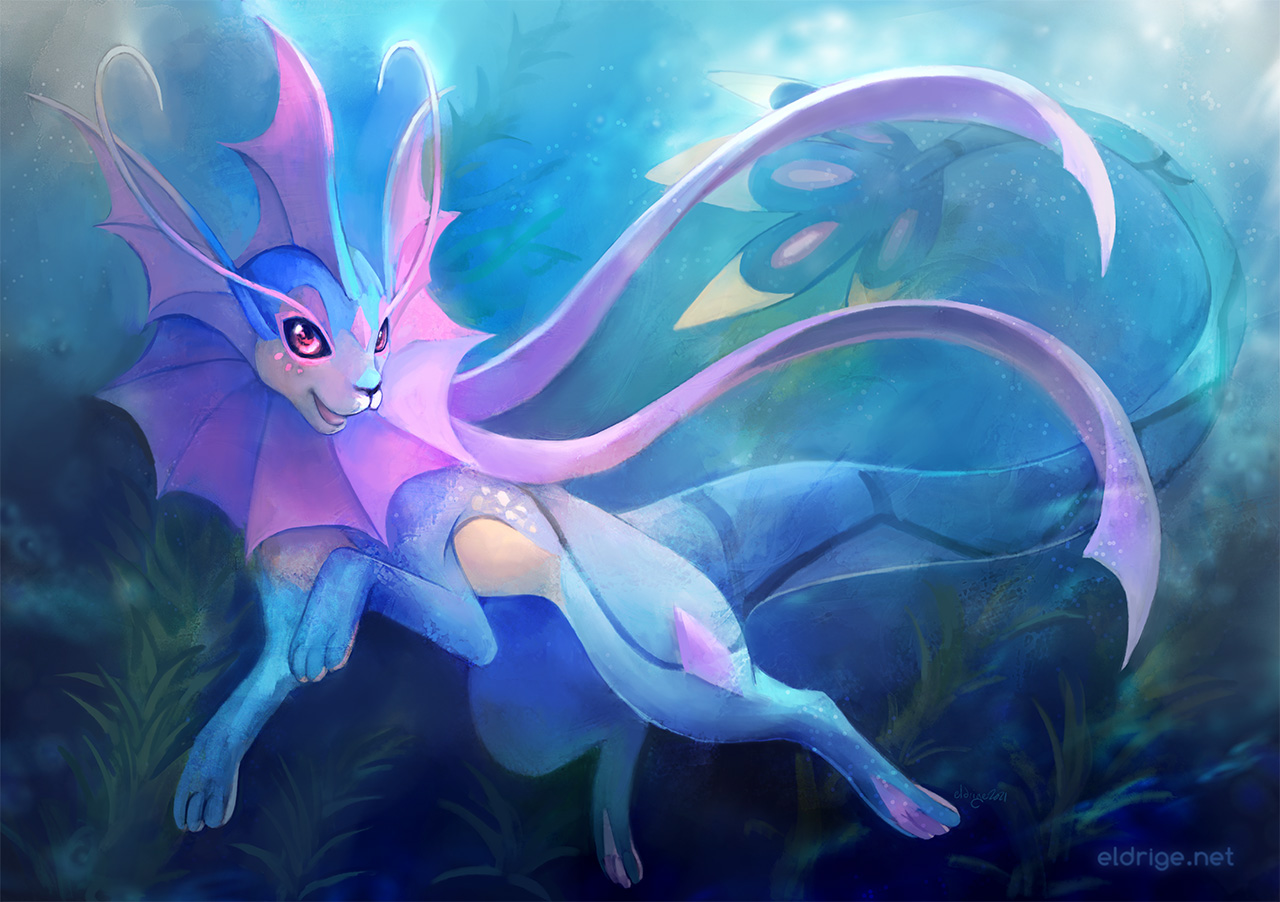 eldrige commission for of her Vaporeon / Milotic #Pokemon fusion! Thank you again Azzurra!