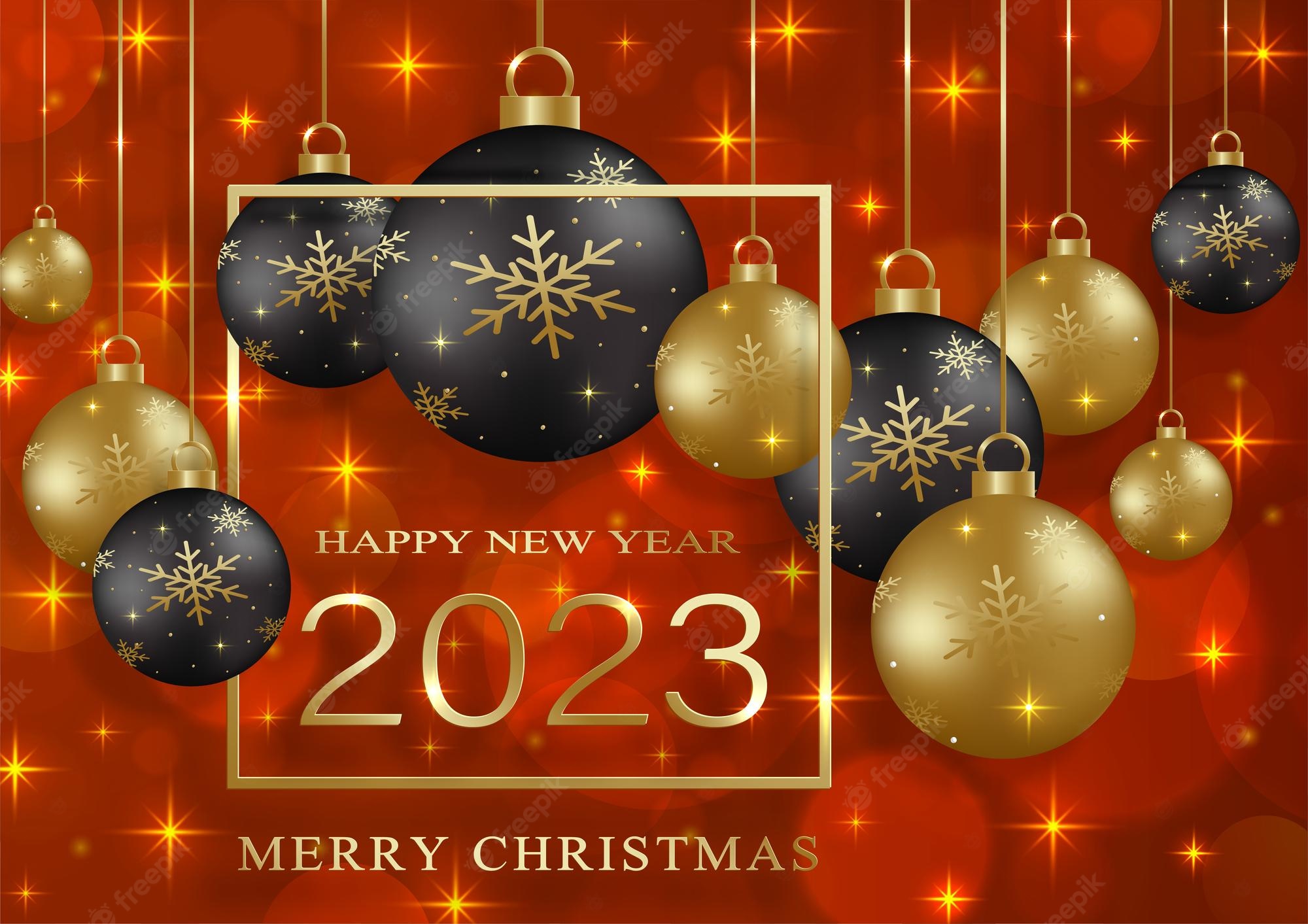 Premium Vector. Happy new year 2023 festive pattern on color background