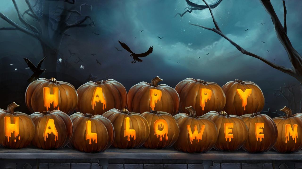 Happy Halloween write on pumpkins