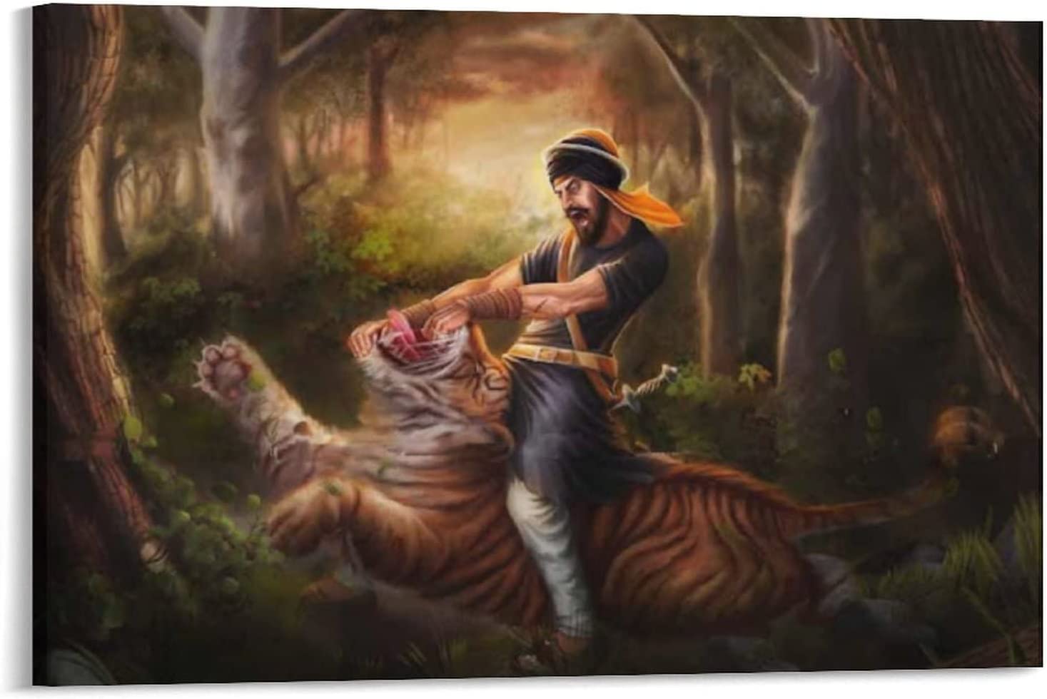 Sardar Hari Singh Nalwa Killer Tiger Poster Cool Poster Art Prints Wall Painting Artworks Posters Hanging Picture Gift Bedroom Home Decor 08x12inch(20x30cm): Posters & Prints