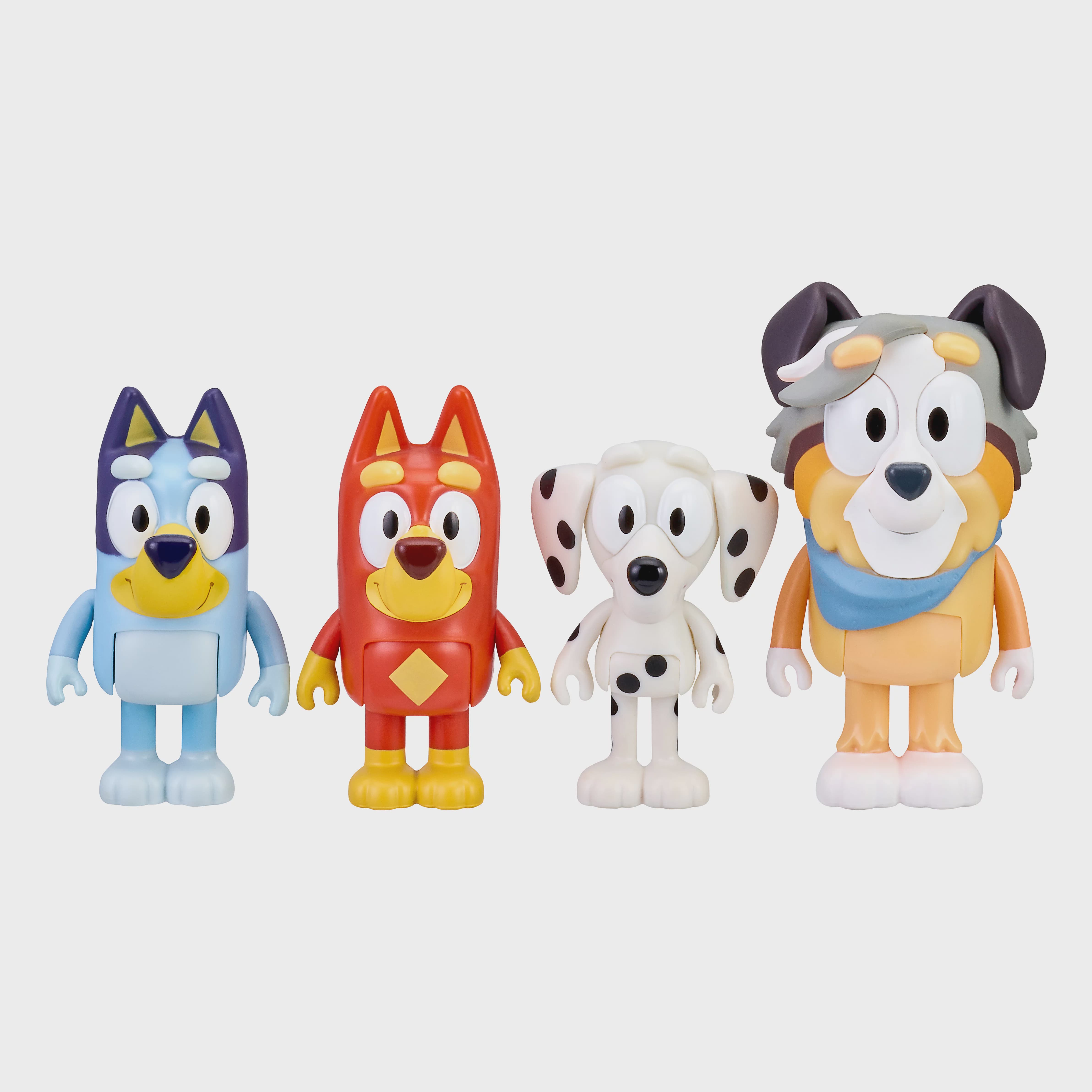 Bluey Family And Friends. School Figures, Chloe, Calypso & Rusty, 2.5 3 Poseable Figures, 4 Pack, Preschool, Ages