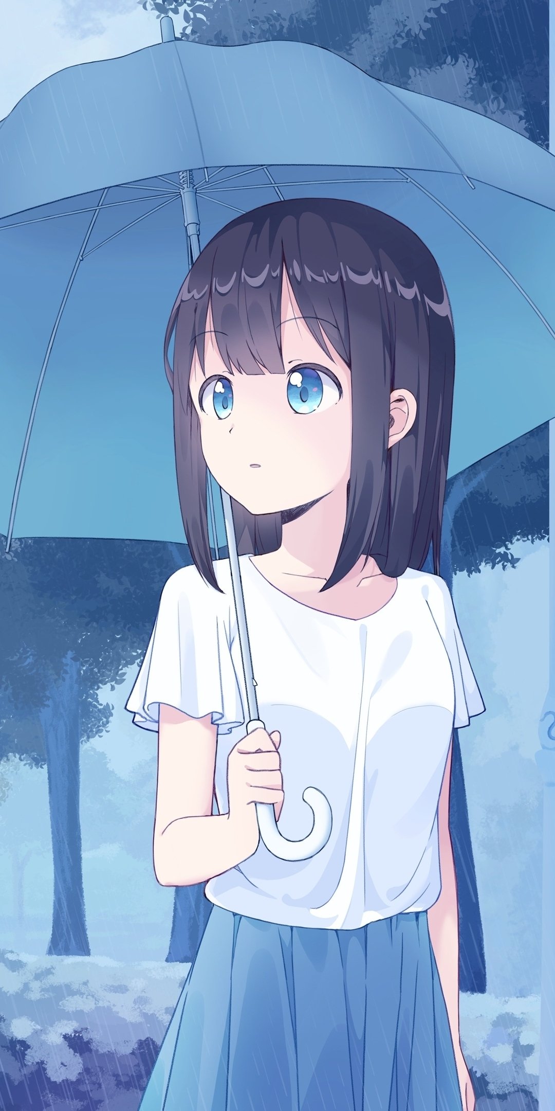 Download anime girl, cute, with umbrella, art 1080x2160 wallpaper, honor 7x, honor 9 lite, honor view 1080x2160 HD image, background, 18103