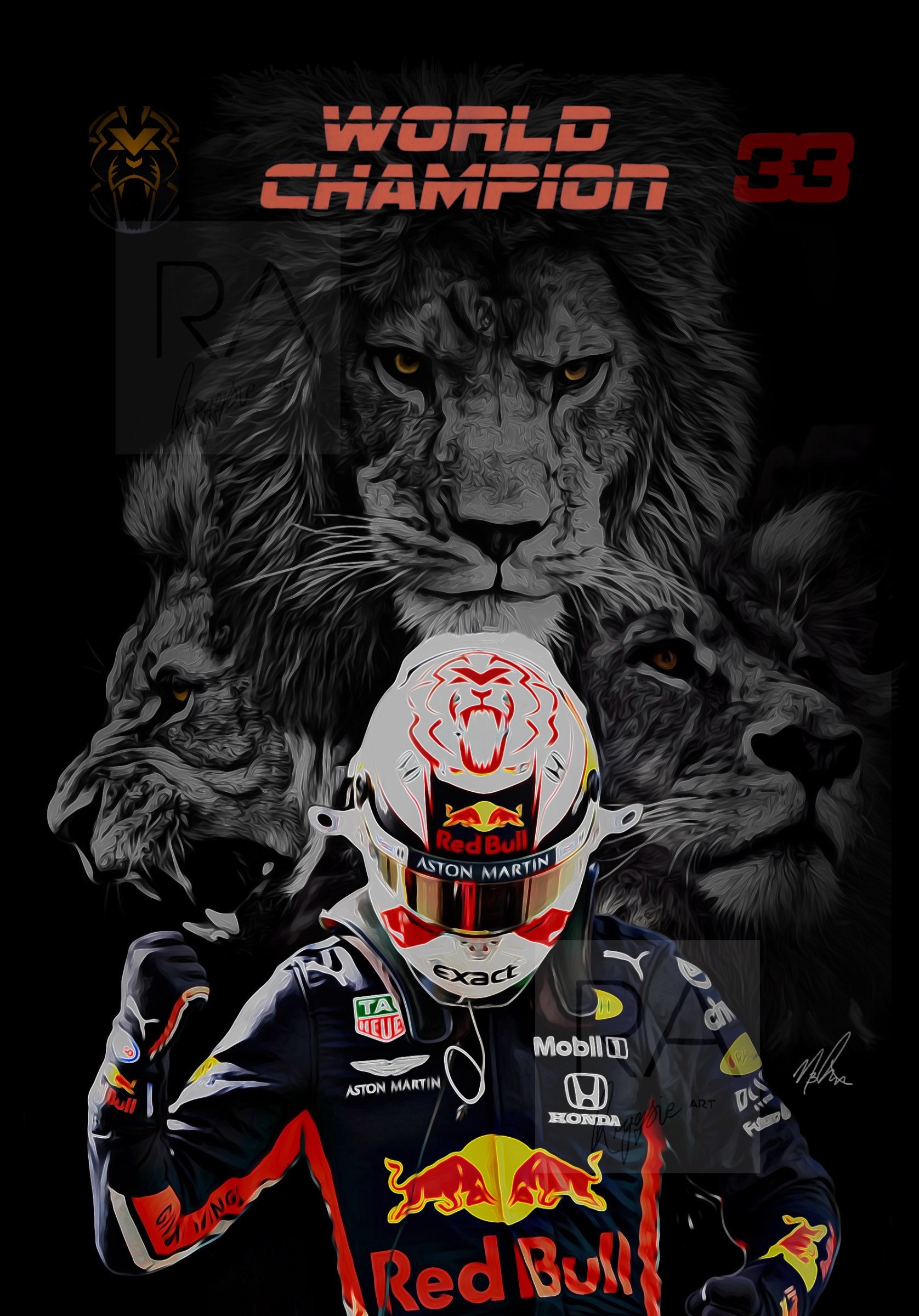 Max Verstappen Poster World Champion 2021 Red Bull F1