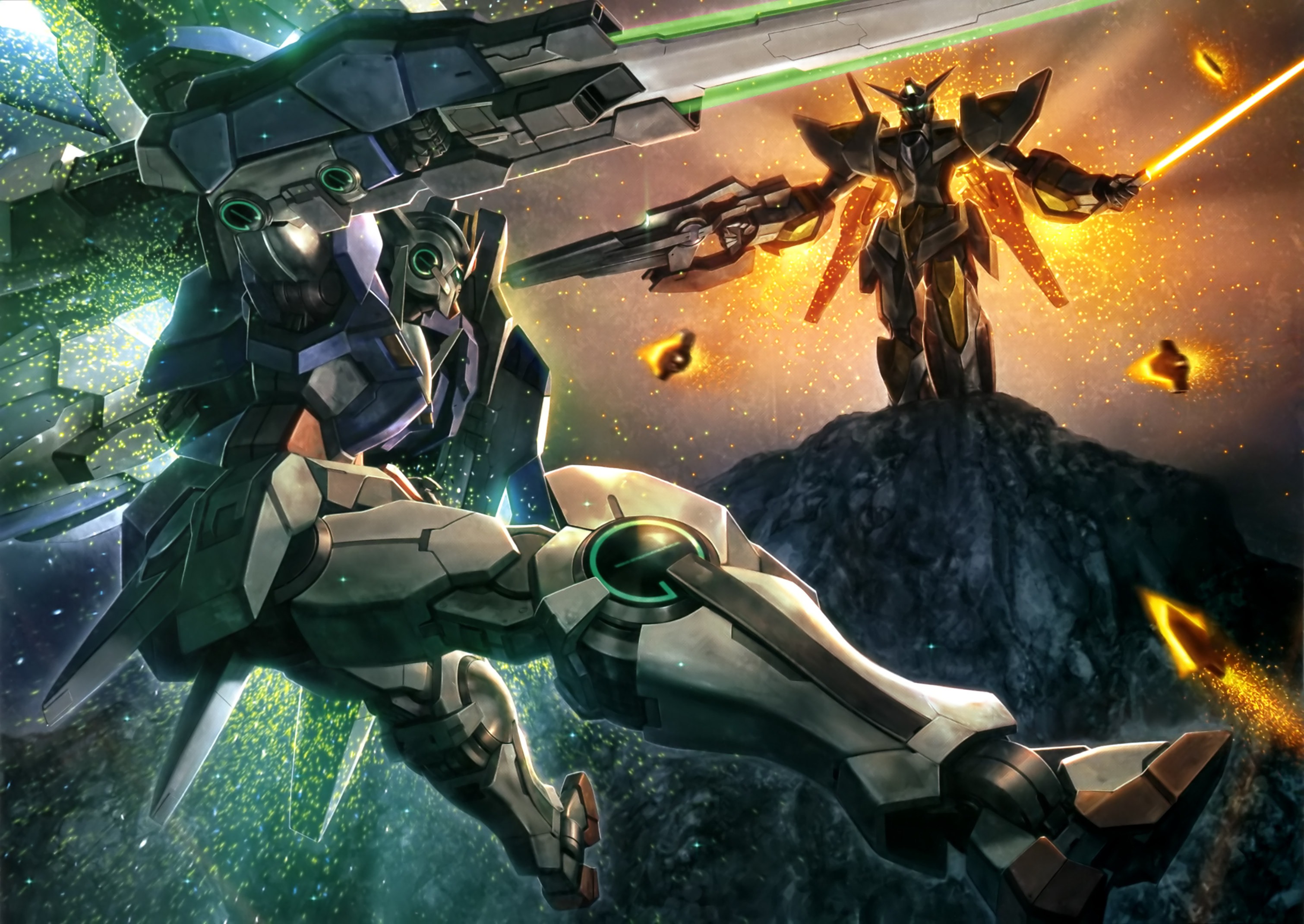 00_Raiser_vs_Reborns_Gundam. Gundam 00, Gundam wallpaper, Gundam