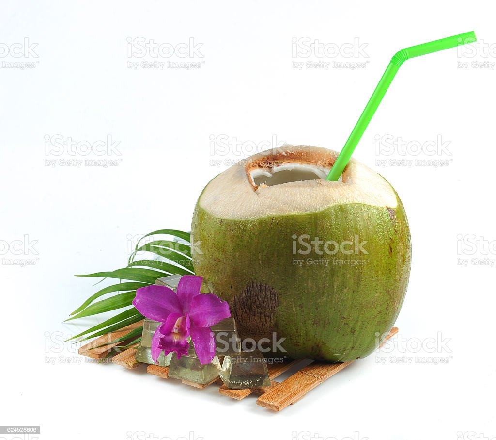 Fresh Coconut Water Drink On White Background Image Now, Coconut Water, Cold Drink