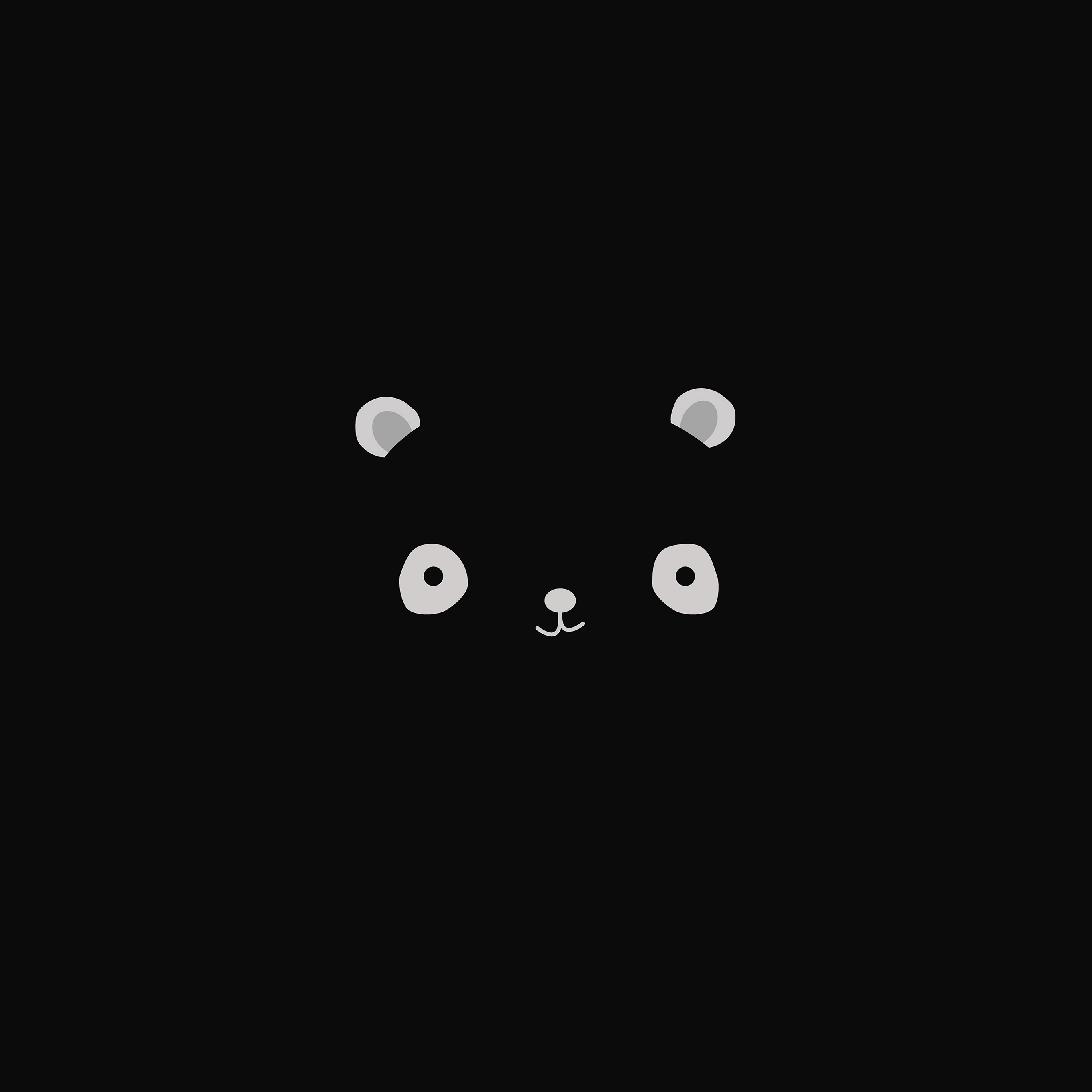 Cute Minimal Panda Dark Illust Art