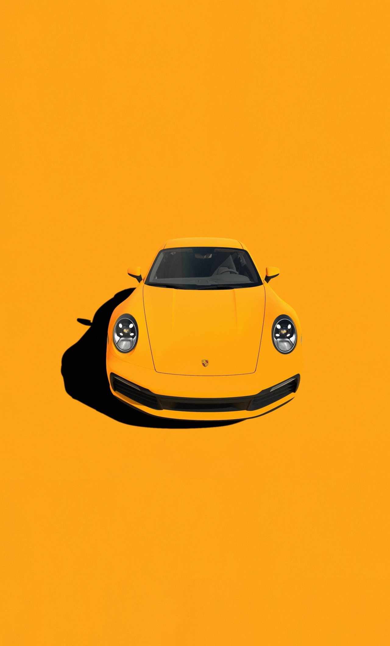 Download porsche yellow sportcar, minimal 1280x2120 wallpaper, iphone 6 plus, 1280x2120 HD image, background, 22099