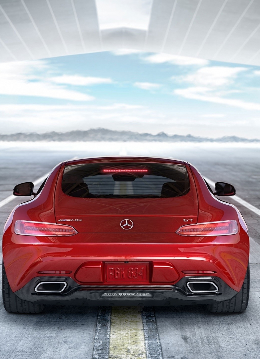 Download Car, Rear View, Mercedes Amg Gt, Red 840x1160 Wallpaper, Iphone Iphone 4s, Ipod Touch, 840x1160 HD Image, Background, 24614