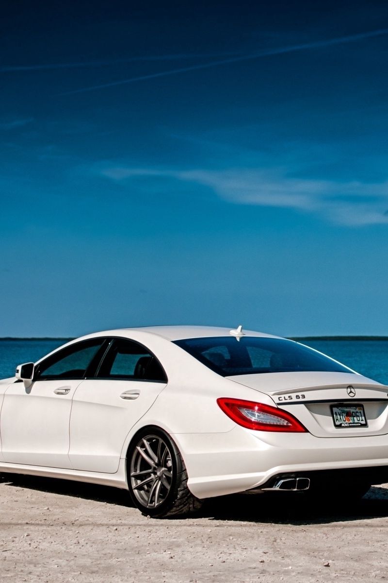 Download Wallpaper 800x1200 White, Mercedes Benz, Rear View, Mercedes, Cls Amg Iphone 4s 4 For Parallax HD Background