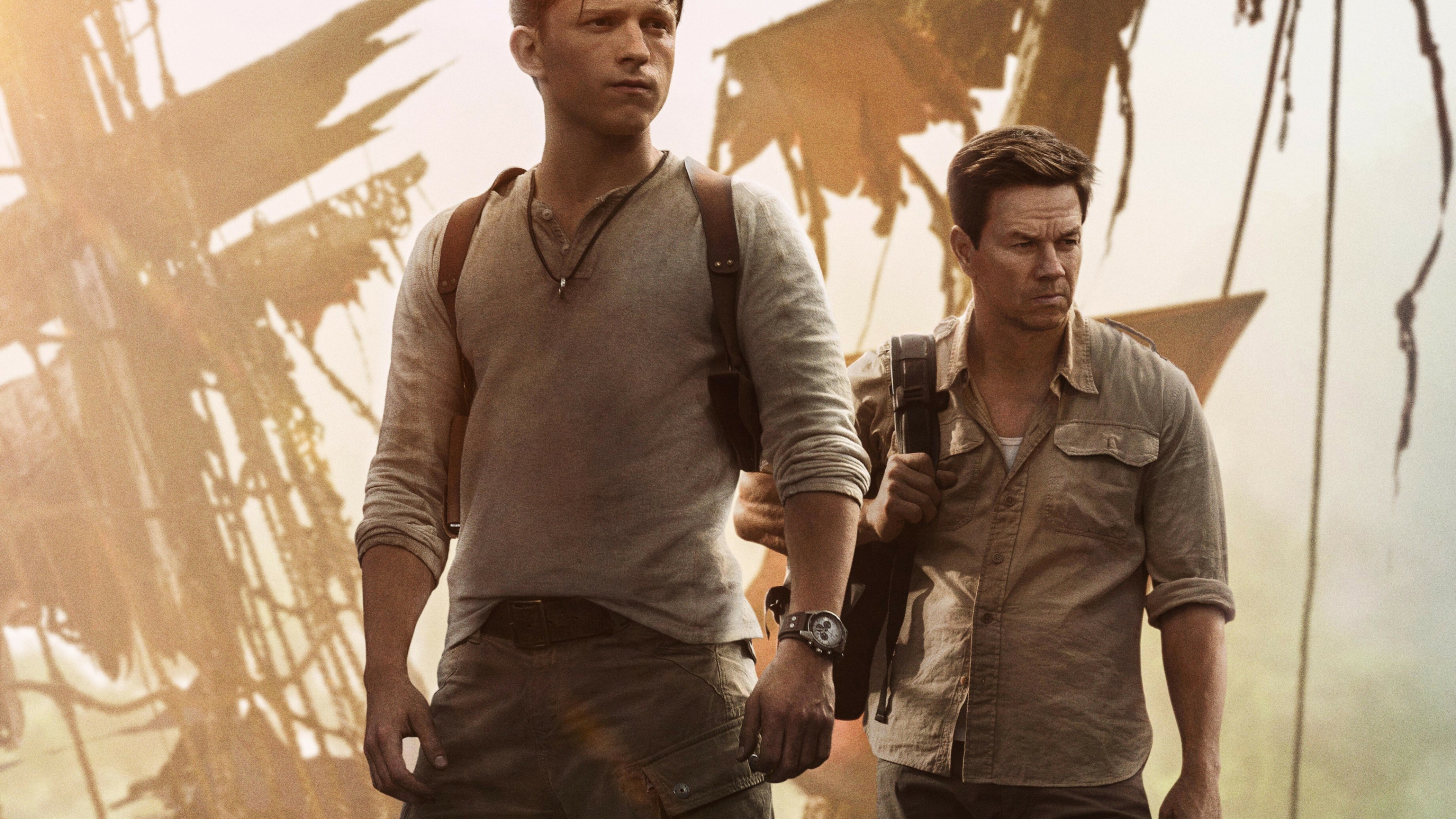 Uncharted Wallpaper 4K, 2022 Movies, Mark Wahlberg, Tom Holland, Movies