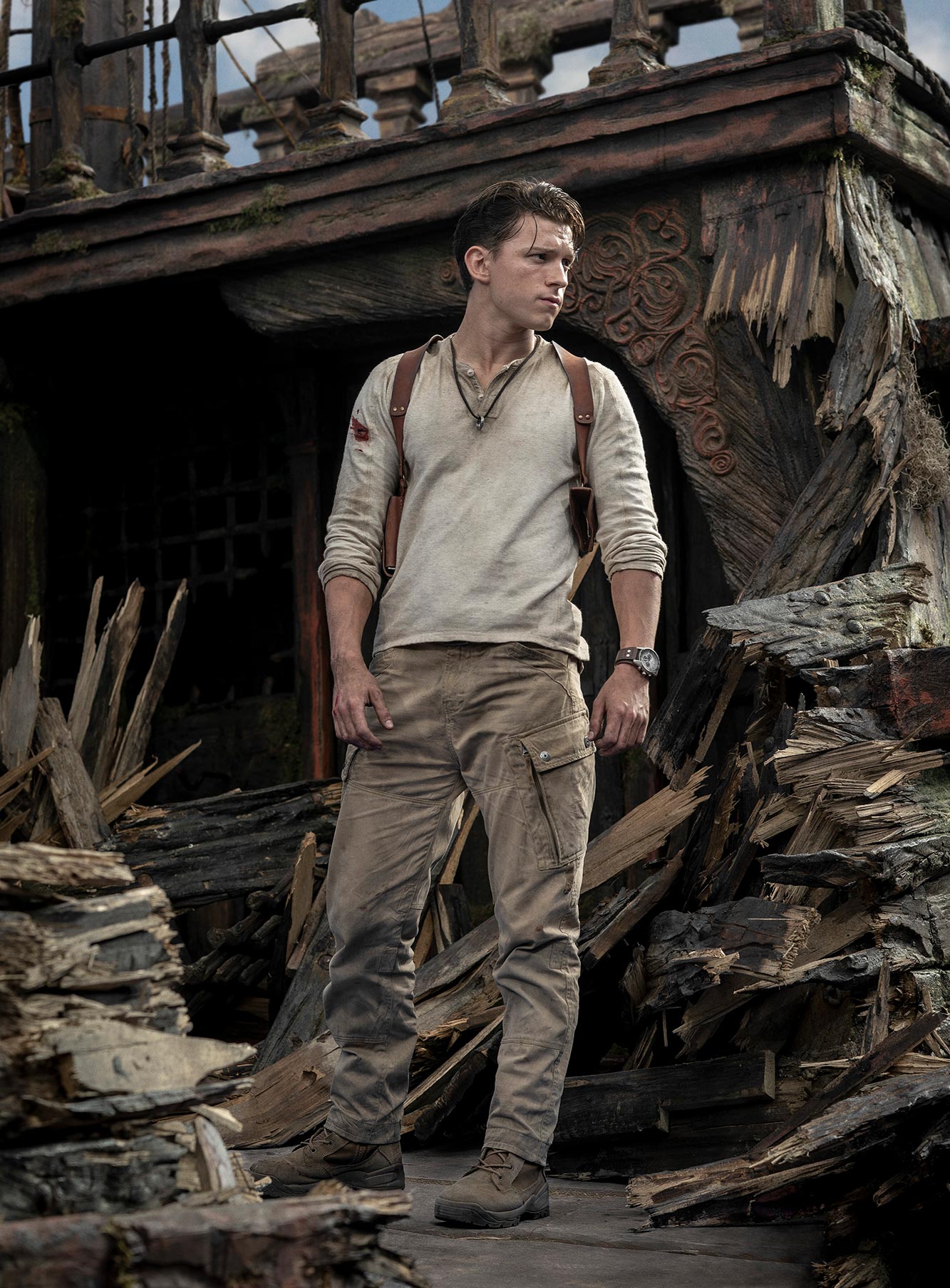 Uncharted movie's Tom Holland meets the original Nathan Drake in first look at set