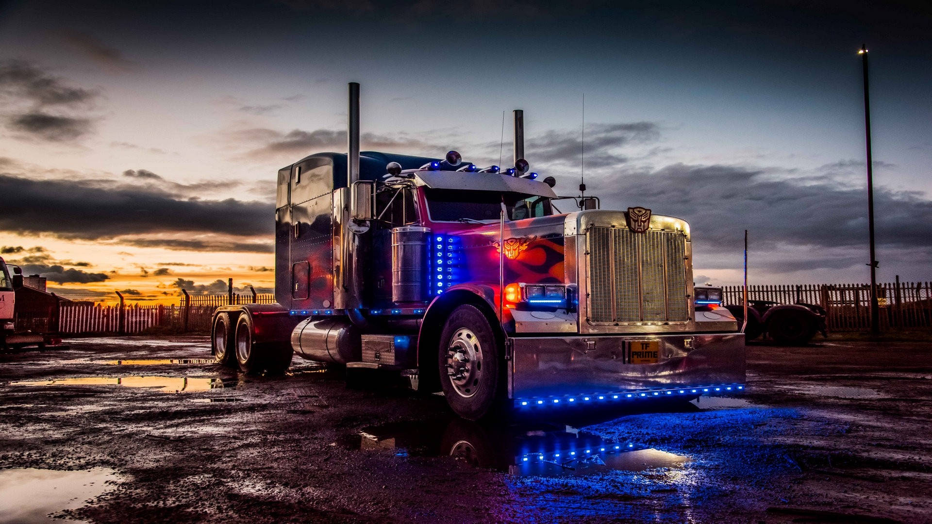 Download Blue Lights Cool Truck Wallpaper
