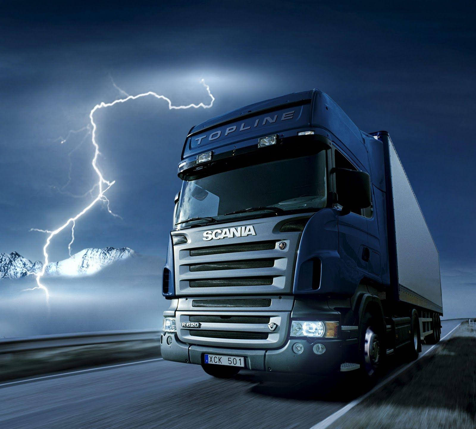 Download Thunder Dark Blue Cool Truck Wallpaper