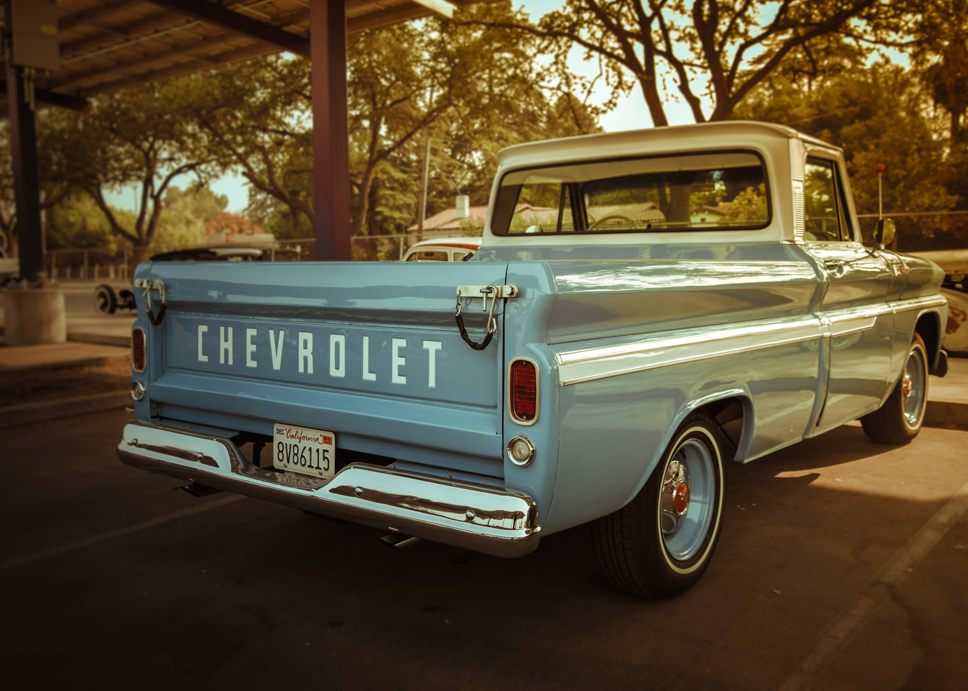 Download Classic Blue Chevrolet Truck Wallpaper