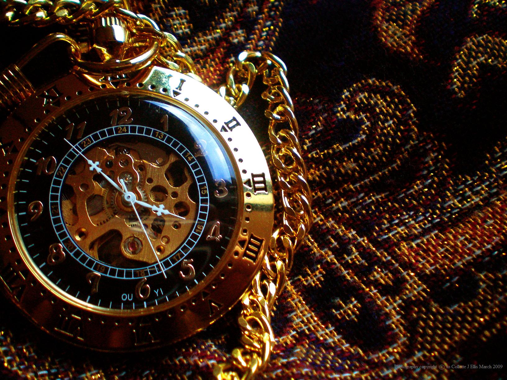 Steampunk mechanical clock watch bokeh wallpaperx1224